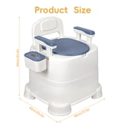 Porfeet Portable Commode Chair with Removable Armrest, Bucket and Paper Holder, 220lbs Capacity, Non-Slip Feet, Double Seal Odor Control Toilet for Elderly Disabled Pregnancy Indoor Use,Blue