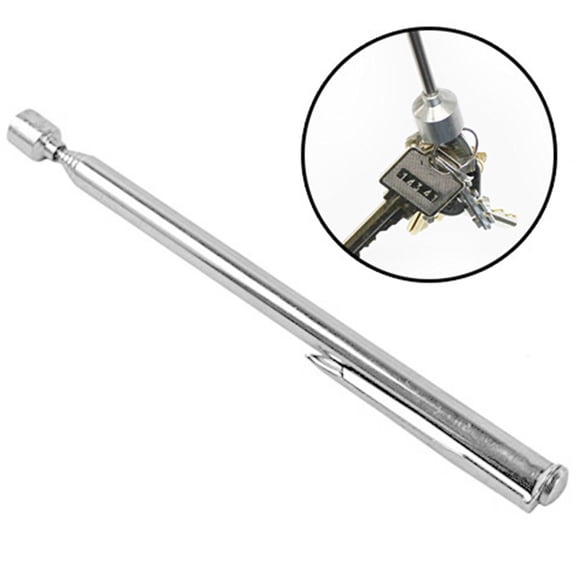 Hevirgo Portable Retractable Magnetic Pickup Rod Stick Magnet Pen Tool for Nut Bolt(Silver)