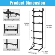 Porfeet RC Car Stand, Metal RC Car Storage Rack, 5 Tier Model Car Display Stand, Adjustable Workstation Shelf for Large 1/10+ RC Cars/Trucks,Black