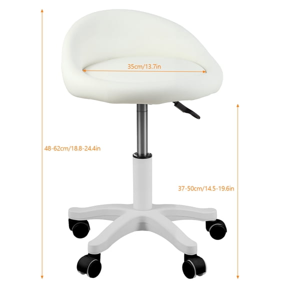 Porfeet Rolling Stool, 360 Degree Rotating Salon Chair, Ergonomic Swivel Seat, Adjustable Height, Ultra-Quiet Wheels, Padded Faux Leather Cushion, for Salon, Office, Massage Use,Black1