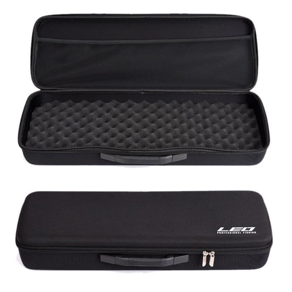 Porfeet Shockproof EVA Fishing Tackle Carry Bag Hard Case Rod Reel Gear Storage Box,Black