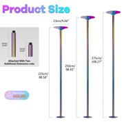 Porfeet Spinning & Static Dance Pole, Height Adjustable Heavy Duty Steel Dancing Pole, Professional Removable 45MM Fitness Pole for Home Exercise, Gym, Club,Multicolor