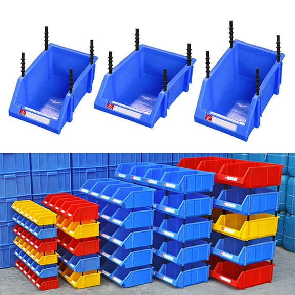 Hevirgo Stackable Plastic Small Parts Container Box Shelf Screw Storage Bin Organizer(Random Color 18*12*8cm)