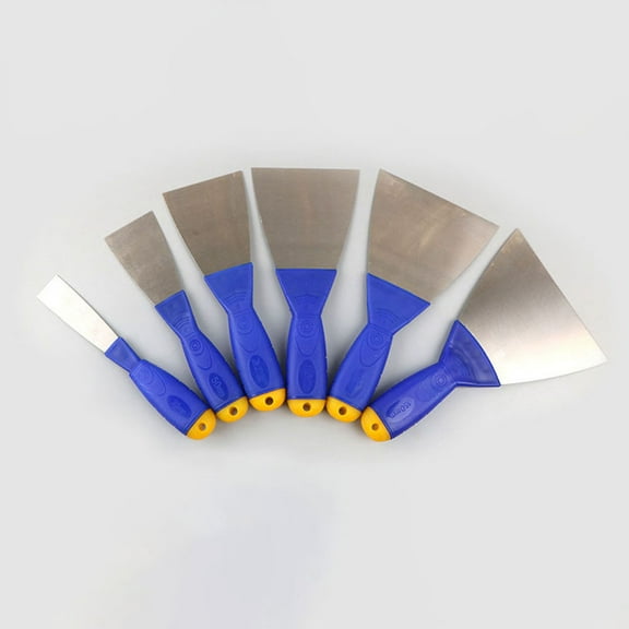 Porfeet Thickened Plastic Handle Carbon Steel Carbon Steel Putty Blade Scraper Tool(5 inch)