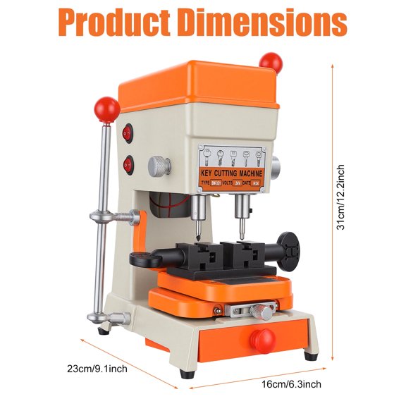 Porfeet Vertical Cutting Duplicator Machine, 110V 220V Multifunctional Key Duplicator, Portable Key Copy Machine for Duplicating House Door Car