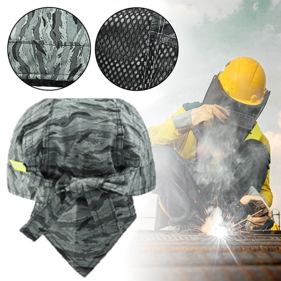 Hevirgo Washable Flame Resistant Bandana Sweat Absorption Hat Protect Work Welding Cap