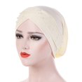 thumbnail image 1 of Porfeet Women's Beads Elastic Turban Hat Cancer Chemo Cap Hijab Head Wrap, 1 of 2