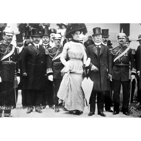 Porfirio Diaz. Nmexican General And Statesman. Diaz With His Wife Carmen Romero Rubio. The Man To The Left
