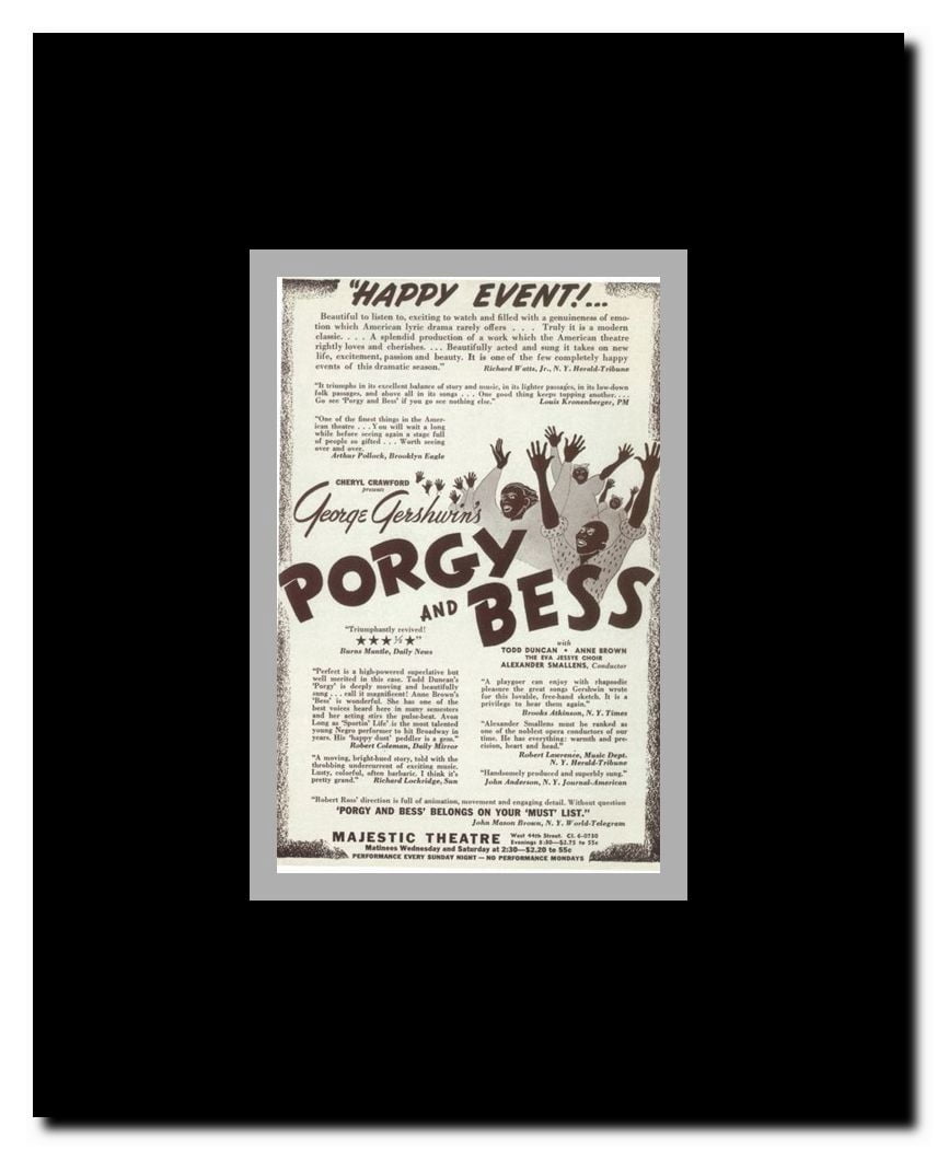 Porgy And Bess (Broadway) Framed Movie Poster