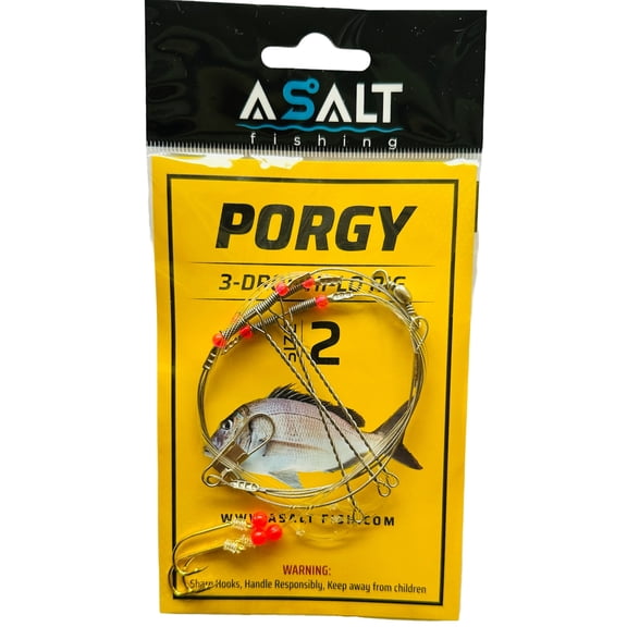 Asalt Fishing Porgy 3-Drop Hi-Lo Wire Rigs Size 2