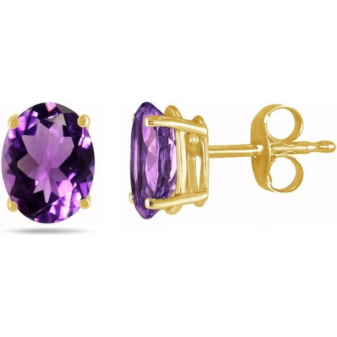 Pori Jewelers 14K Gold 2.0Cttw Oval-Cut Genuine Gemstone Stud Earrings