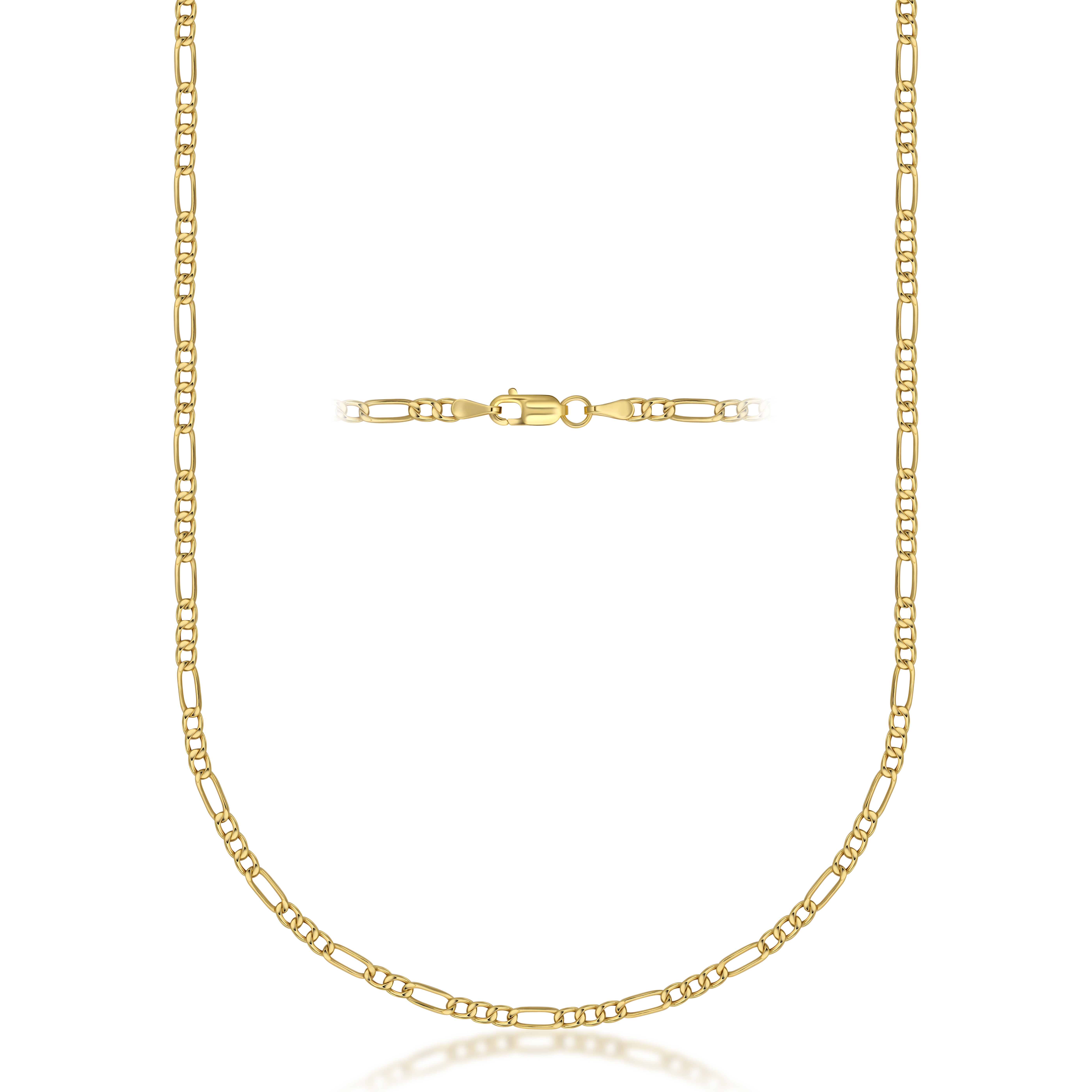Pori Jewelers 14K Solid Gold 2.5MM Figaro Chain Necklace - image 1 of 6