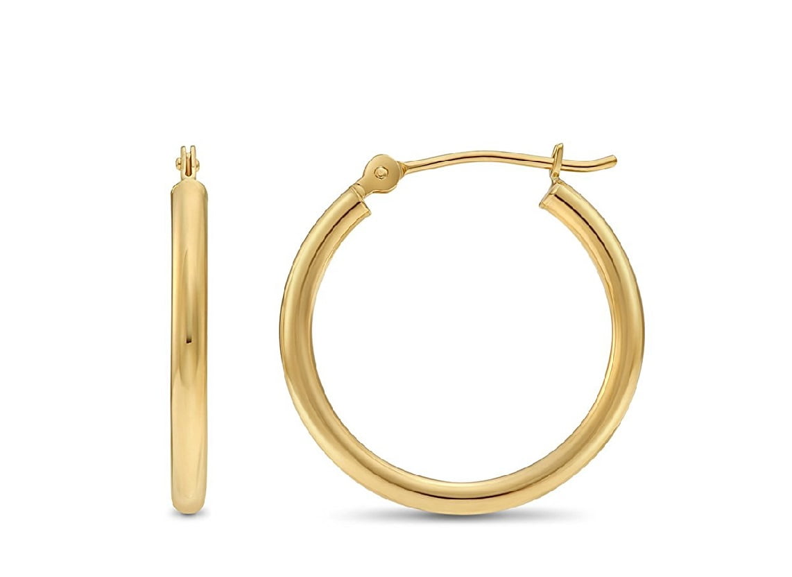 Pori Jewelers 14K Solid Gold 2x18MM High Polished Hoop Earrings BOXED ...