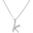 thumbnail image 1 of Pori Jewelers 14K Solid White Gold Initial White Topaz Gs Pendant Necklace, 1 of 2