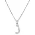 thumbnail image 1 of Pori Jewelers 14K Solid White Gold Initial White Topaz Gs Pendant Necklace, 1 of 2