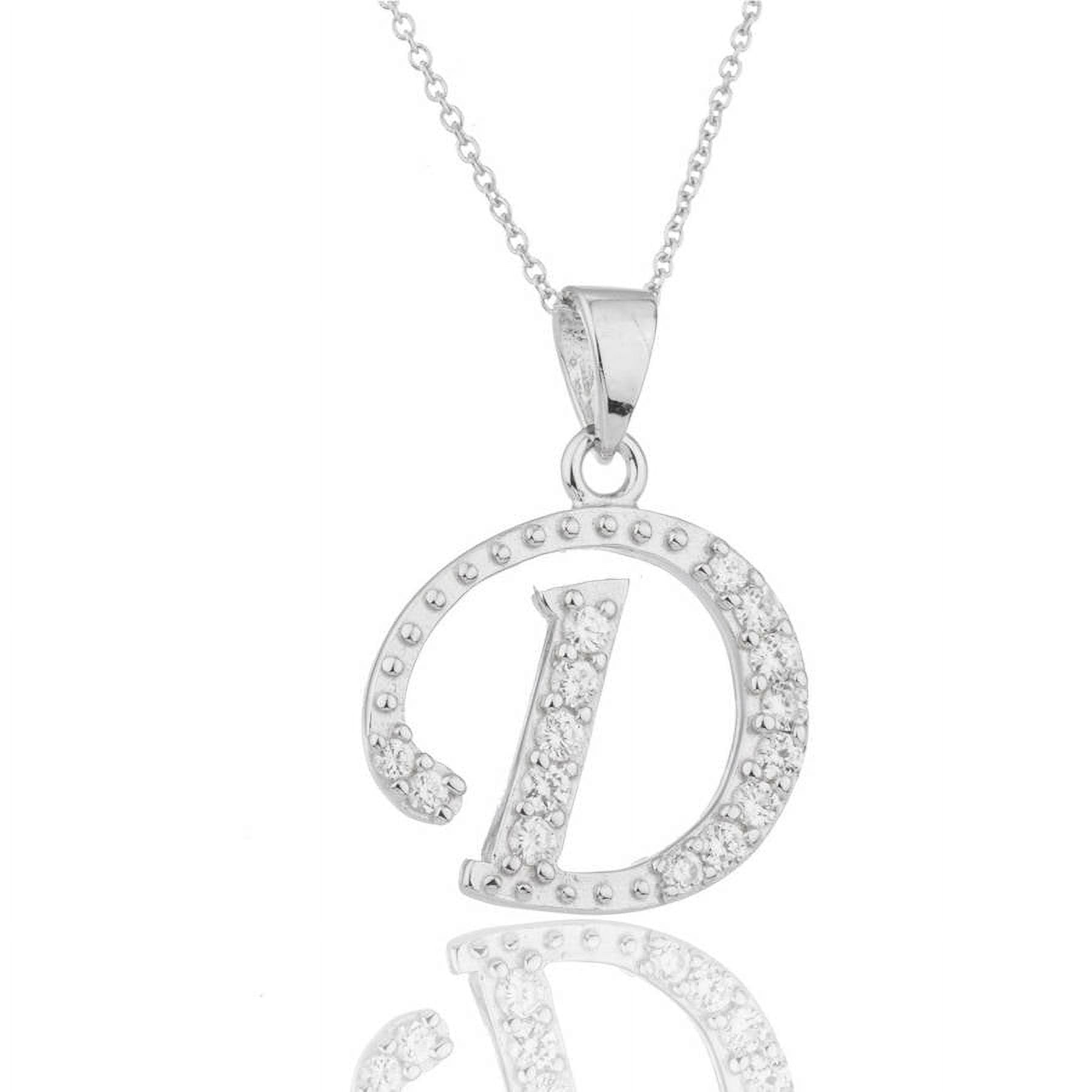 Pori Jewelers CZ Sterling Silver D Initial Pendant Necklace - Walmart.com