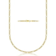 PORI JEWELERS Jewelers 14K Solid Gold 2.5MM Figaro Chain Necklace-22"