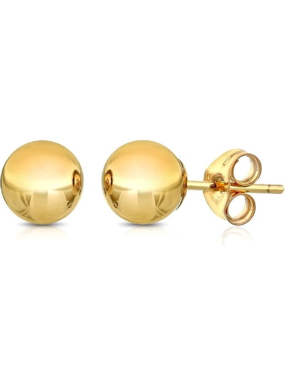 Gold Ball Stud Earrings With Zircon Halo - 14K Gold Plated, Dainty Everyday Earrings