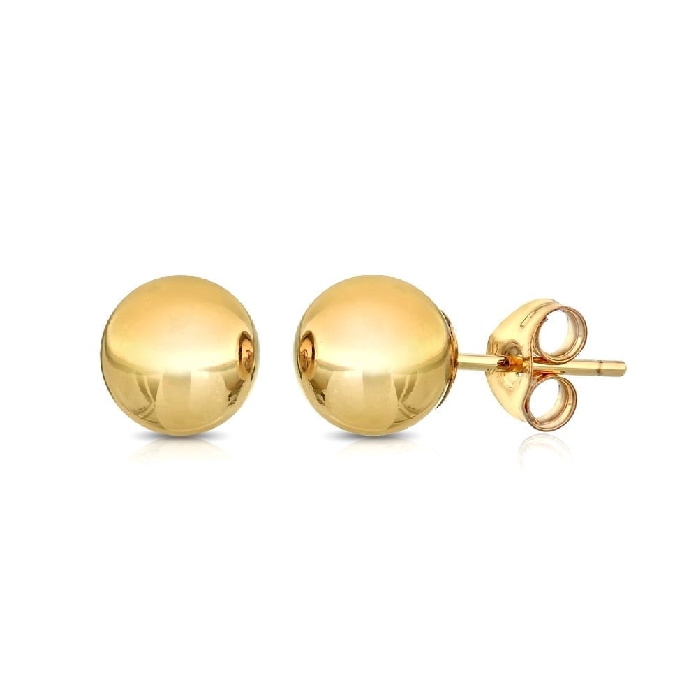PORI JEWELERS Premium Ball Stud Earrings 14k, Yellow Gold