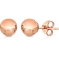 thumbnail image 1 of Pori Jewelers 14K Solid Gold Stud Earrings Ball Studs for Women, Rose Gold, 3 mm, 1 of 6