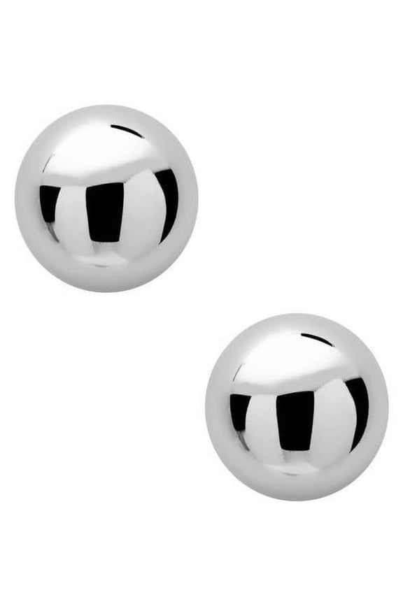 Sterling Silver 8mm Plain Polished Half Ball Stud Earrings