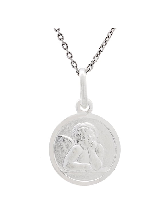 925 Sterling Angels Pendant Silver Necklace for Women, 16 in