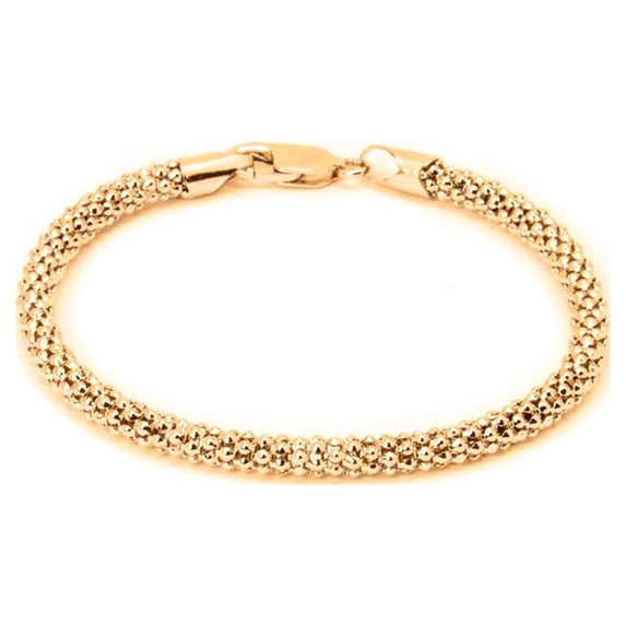 Pori Jewelers Sterling Silver Gold Plated Popcorn Chain Bracelet, 7.5 - for Woman