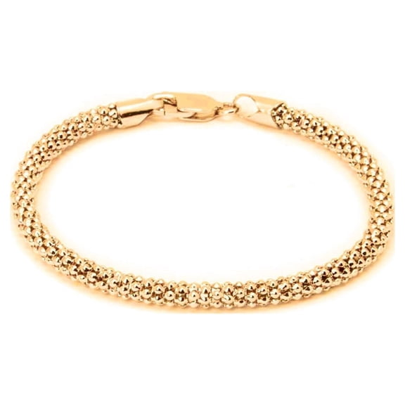Pori Jewelers Sterling Silver Gold Plated Popcorn Chain Bracelet, 7.5 - for Woman