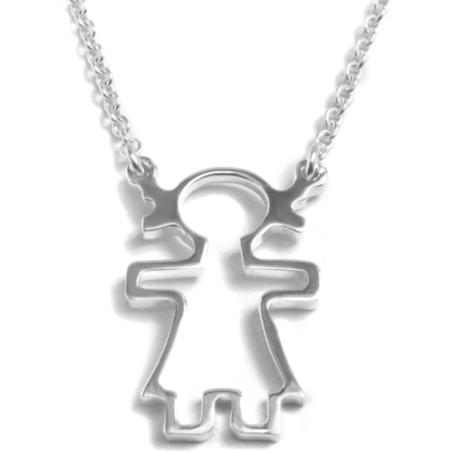 Pori Jewelers Sterling Silver Little Girl Pendant Necklace