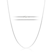 Sterling Silver Polished 1mm Box Chain, 18"