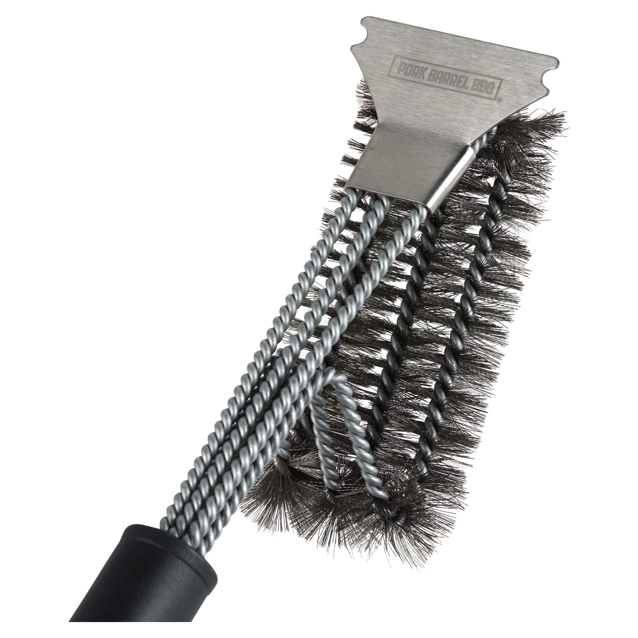 Pork Barrel BBQ Cast Iron Grill and Grate Stainless Steel Grill Brush and Scraper, New