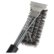 Pork Barrel BBQ Heavy Duty Grill Brush for Outdoor Grill - 3-in-1 Stainless Steel Wire Brush, Scraper & Grill Cleaner