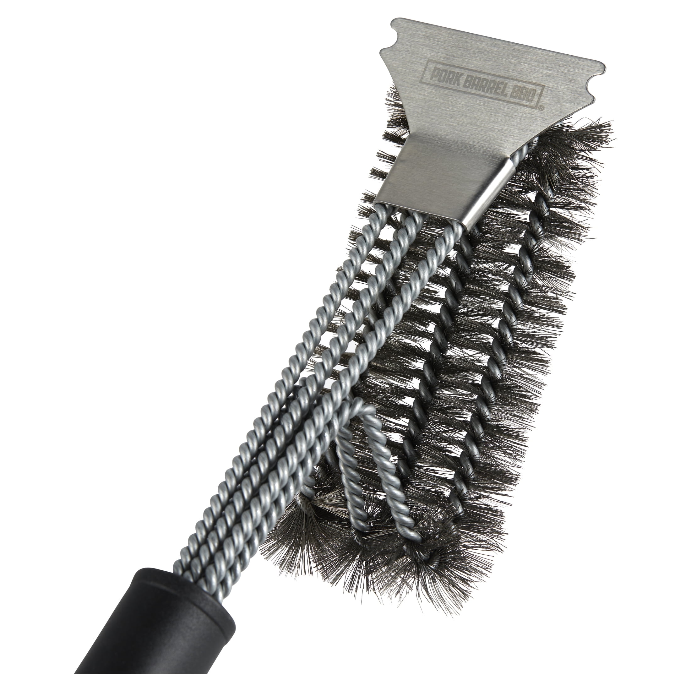 Pork Barrel BBQ Stainless Steel Grill Brush and Scraper, New