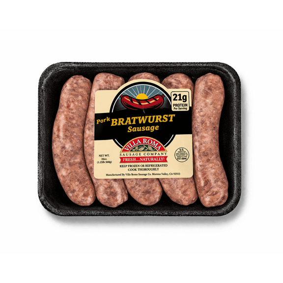 Villa Roma Pork Bratwurst Sausage Fresh