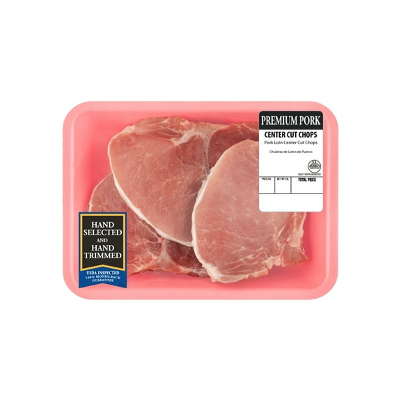 Pork Center Cut Loin Chops Bone-In, 1.1 - 2.6 lb Tray