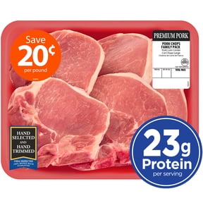 Pork Center Cut Loin Chops, Bone-In, 6 count, 3.31 - 4.47 lb Tray