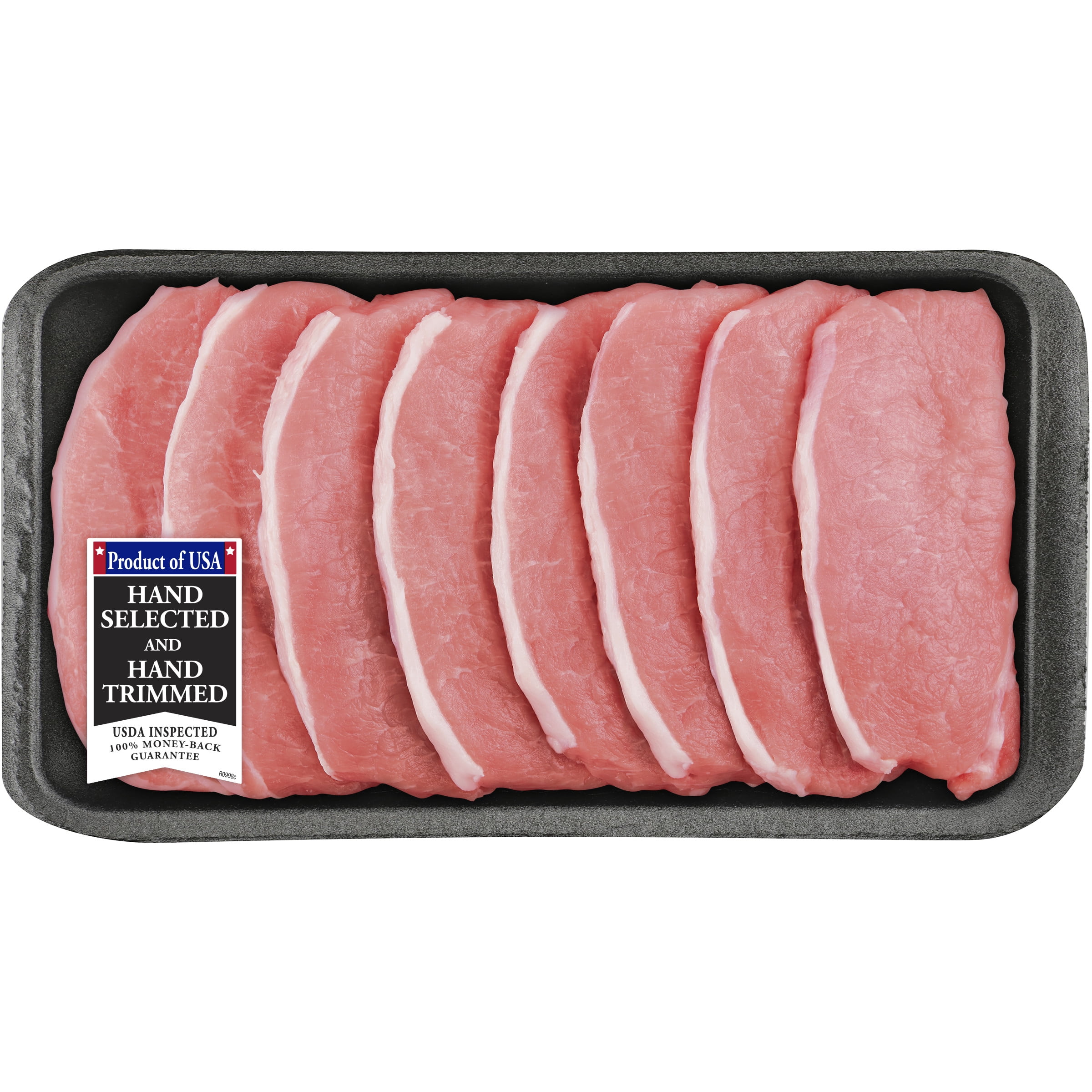 Pork Center Cut Loin Chops Thin Boneless, 1.0 - 2.5 lb, Tray