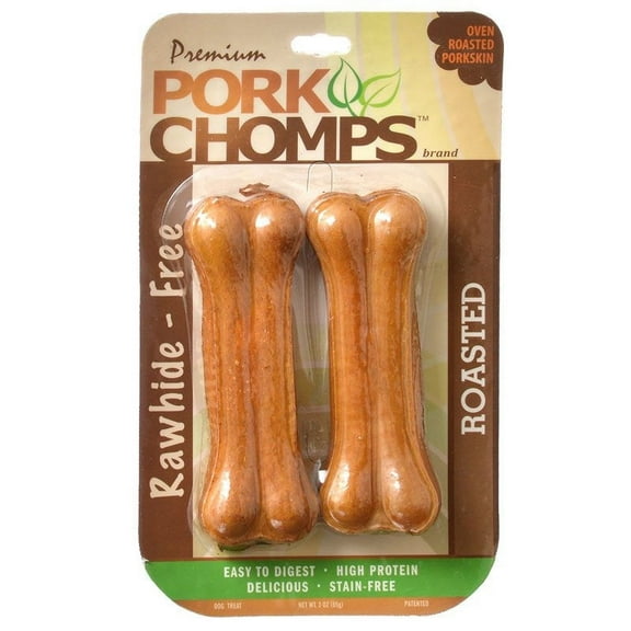 Pork Chomps 4" Pressed Bone, Roasted, 2 ct