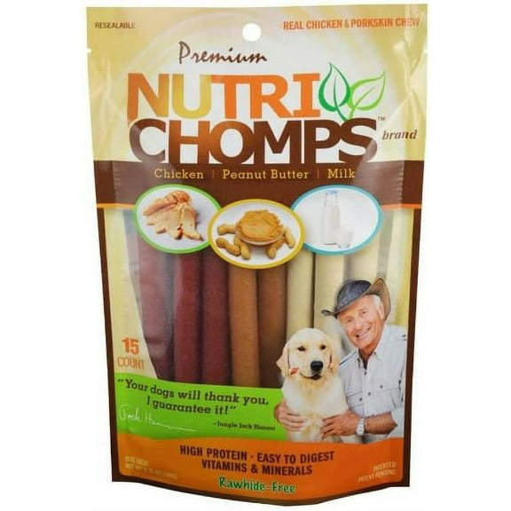 Pork Chomps Premium Nutri Chomps Assorted Flavor Twist - MIni [Dog, Treats Packaged] 15 count