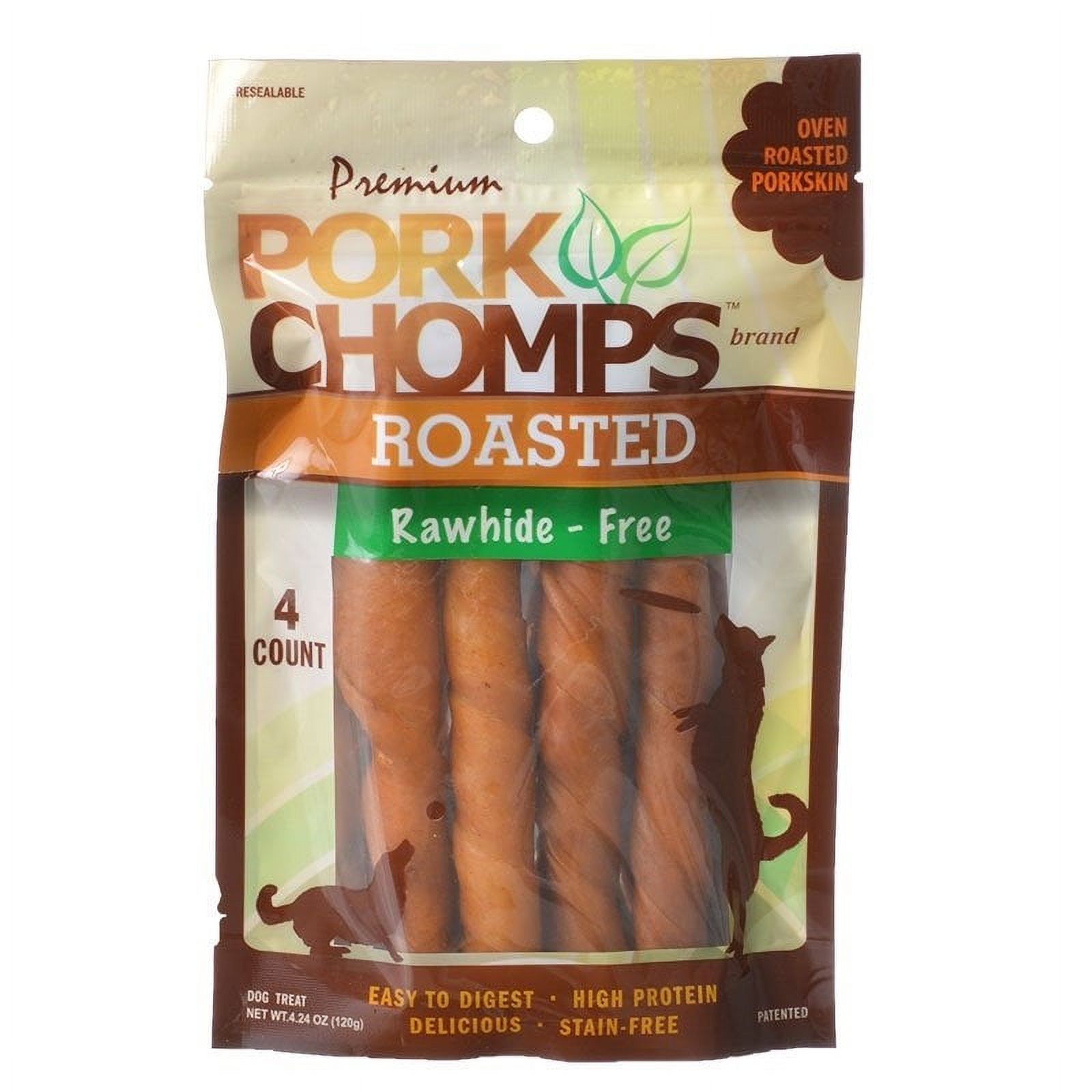 Pork Chomps Premium Roasted RawhideFree Porkskin Twists Large