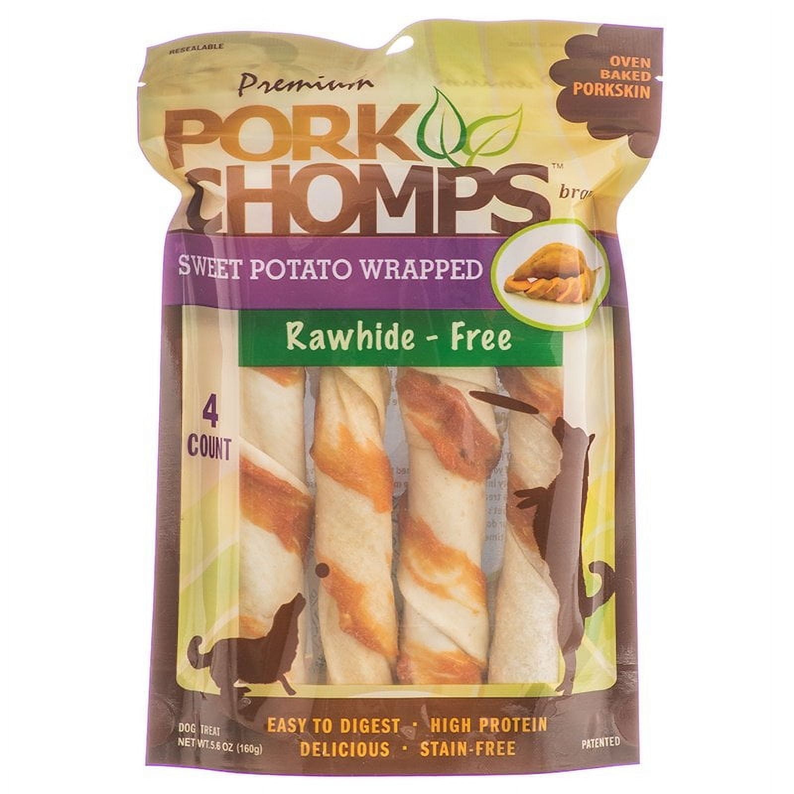 Pork Chomps Premium Sweet Potato Wrapped Porkskin Twists Walmart