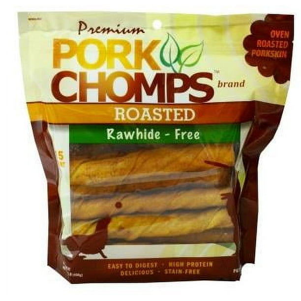 Pork Chomps Roasted Pork Twists Rawhide Free Dog Chews ,15 ct