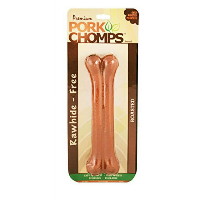 Pork Chomps Roasted Pressed Pork Skin Dog Chew, 7inch Bone, 1 Count