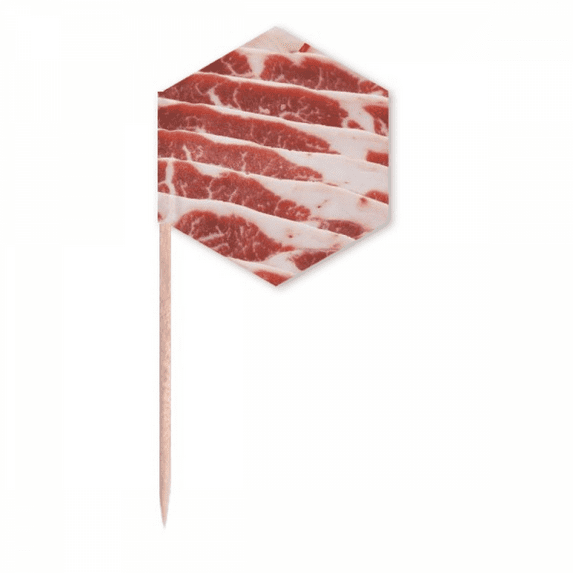 Pork Chops Meat Food Texture Toothpick Flags Cupcake Picks Party Celebration