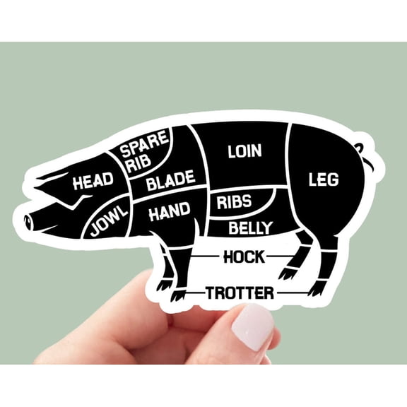 Pork Cuts Pig Farm Sticker