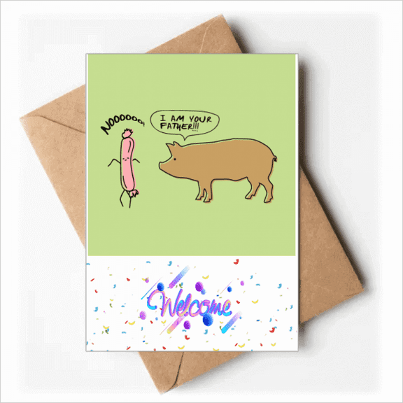 Pork Ham Contact Father Art Deco Fashion Welcome Back Greeting Cards Envelopes Blank