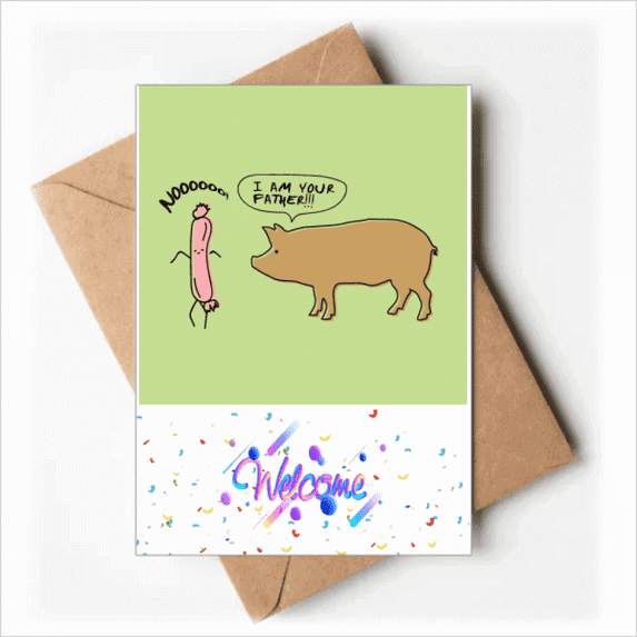 Pork Ham Contact Father Art Deco Fashion Welcome Back Greeting Cards Envelopes Blank