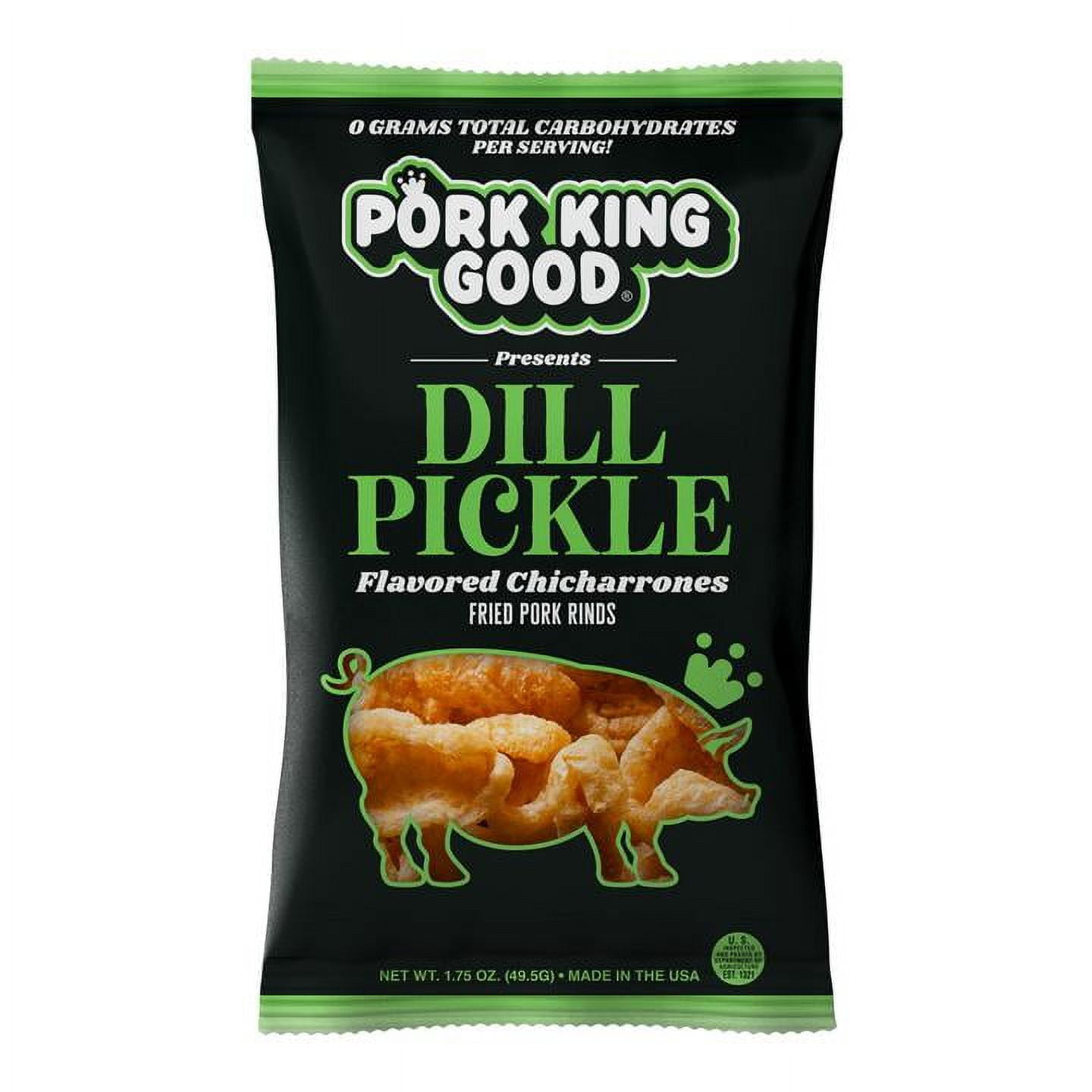 Pork King Good Dill Pickle Pork Rinds, 1.75 Oz