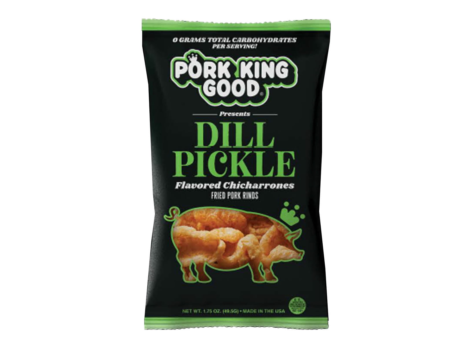 Pork King Good Dill Pickle Pork Rinds (Chicharrones) Keto Friendly