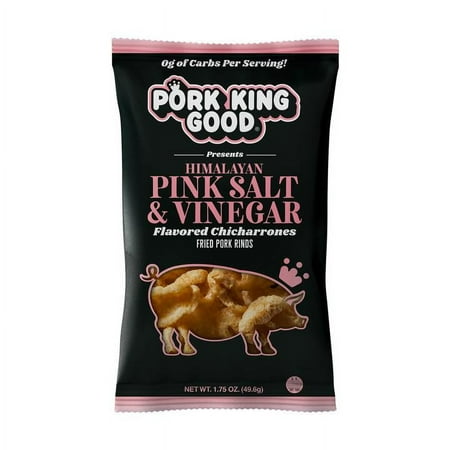 Pork King Good Himalayan Pink Salt & Vinegar Pork Rinds, 1.75 oz Bag